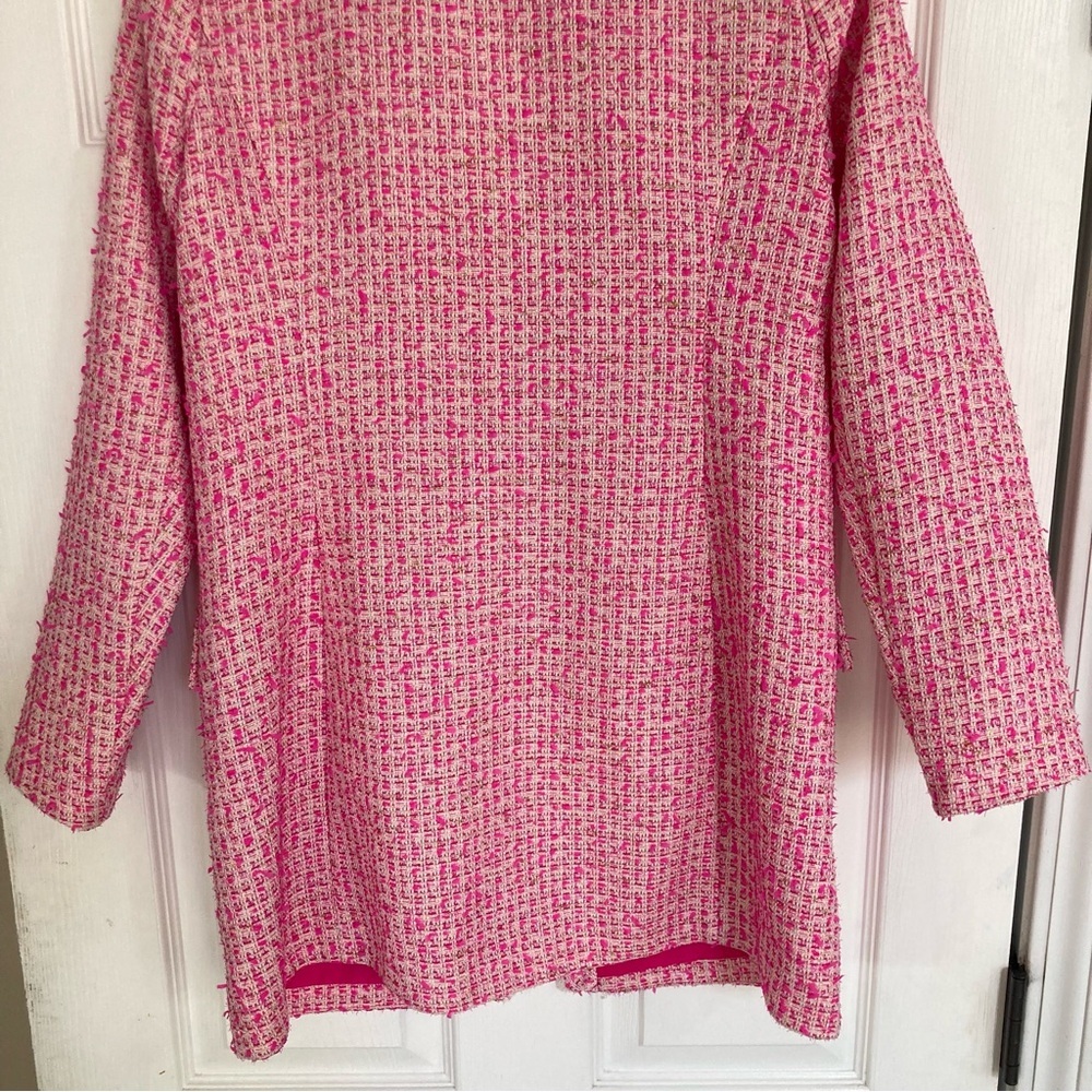NWT Lilly Pulitzer Dashielle Tweed Jacket in Pink Palms Fantasy Tweed, Size 0 - Picture 12 of 16
